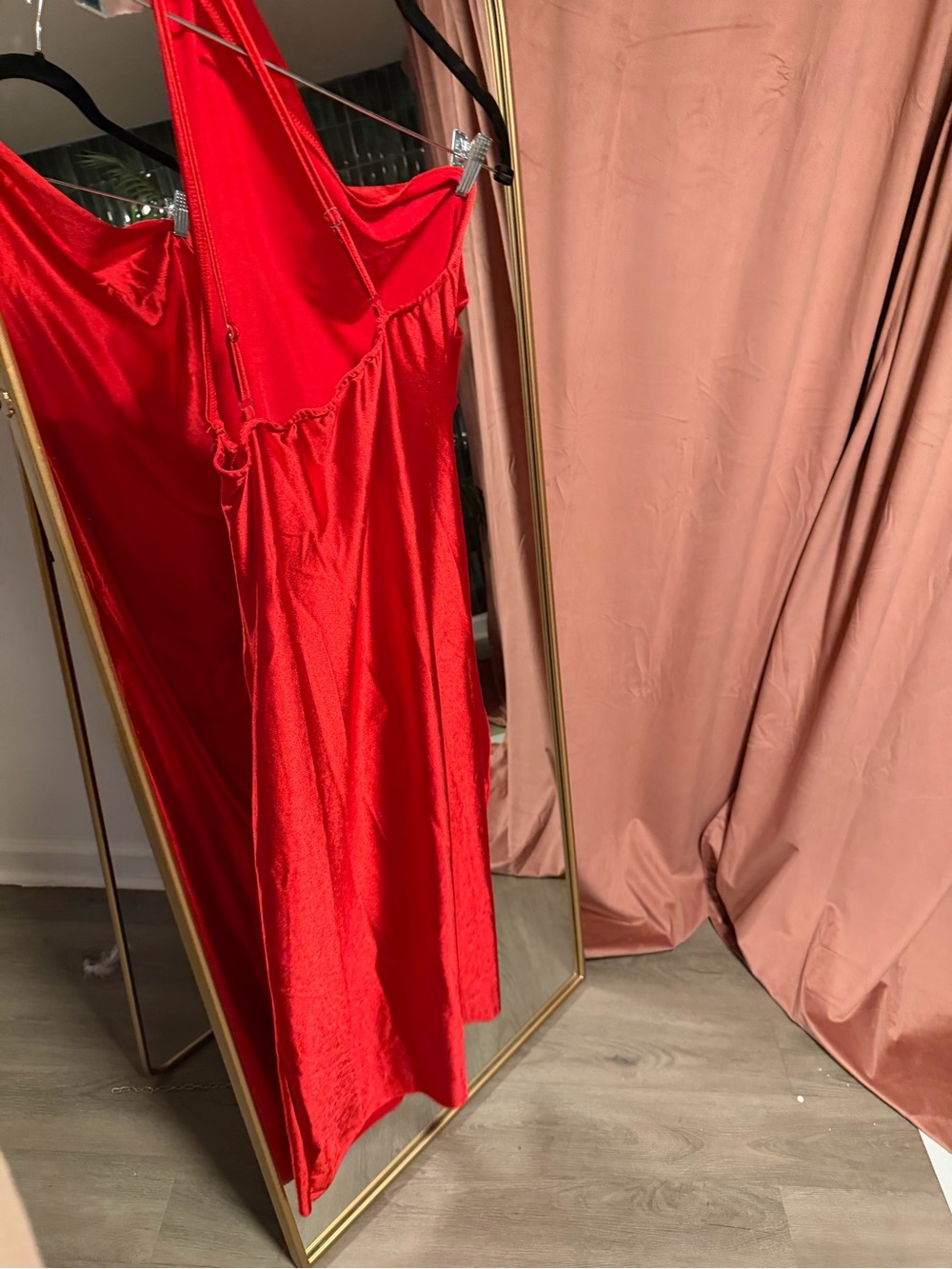 Red Satin Slip Dress